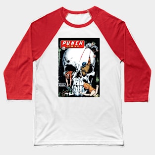 Vintage Adventure Skull Comic Book Cover Artwork Baseball T-Shirt